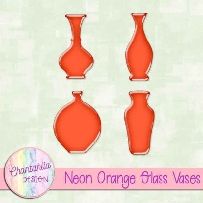 Free neon orange glass vases