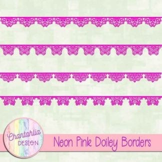 free neon pink doiley borders