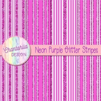 Free neon purple digital papers with glitter stripes designs