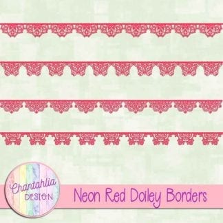 free neon red doiley borders