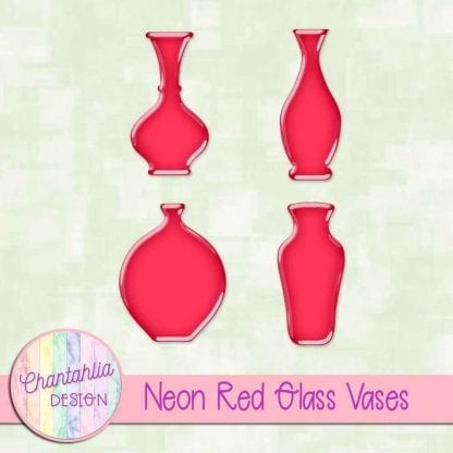 Free neon red glass vases