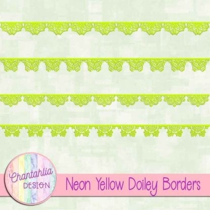 free neon yellow doiley borders
