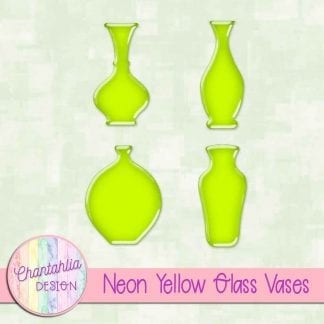 Free neon yellow glass vases