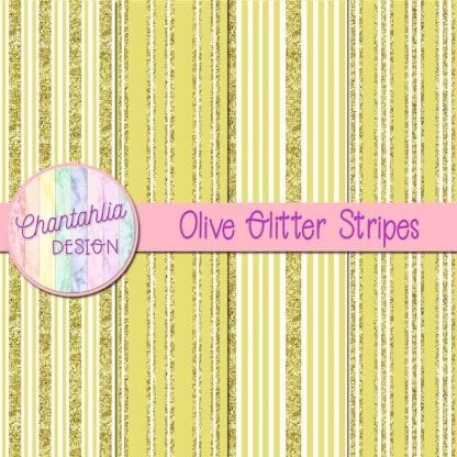 Free olive digital papers with glitter stripes designs