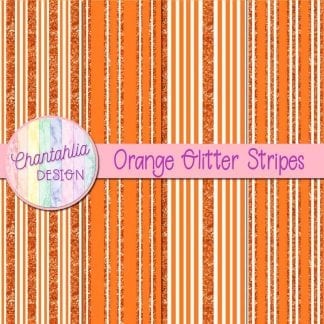 Free orange digital papers with glitter stripes designs