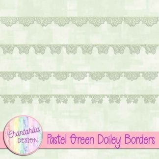 free pastel green doiley borders