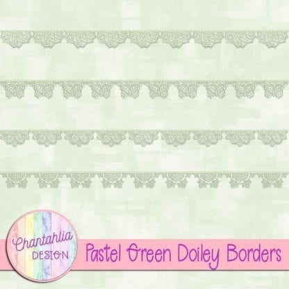 free pastel green doiley borders