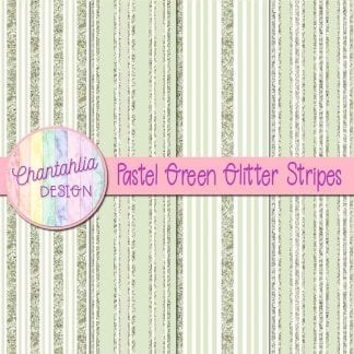 Free pastel green digital papers with glitter stripes designs