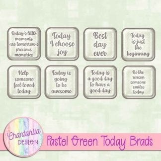 Free pastel green brads in a motivational today theme.