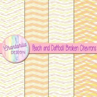 Free peach and daffodil broken chevrons digital papers