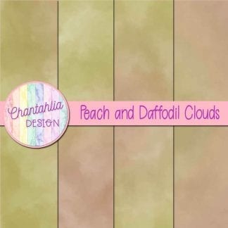 Free peach and daffodil clouds digital papers