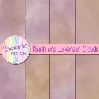 Free peach and lavender clouds digital papers