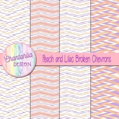 Free peach and lilac broken chevrons digital papers