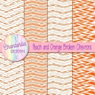 Free peach and orange broken chevrons digital papers