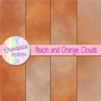 Free peach and orange clouds digital papers