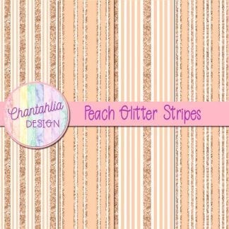 Free peach digital papers with glitter stripes designs