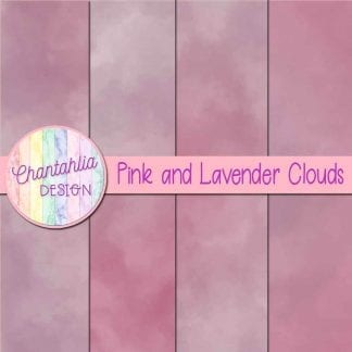 Free pink and lavender clouds digital papers