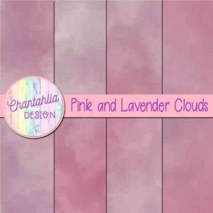 Free pink and lavender clouds digital papers