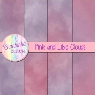 Free pink and lilac clouds digital papers