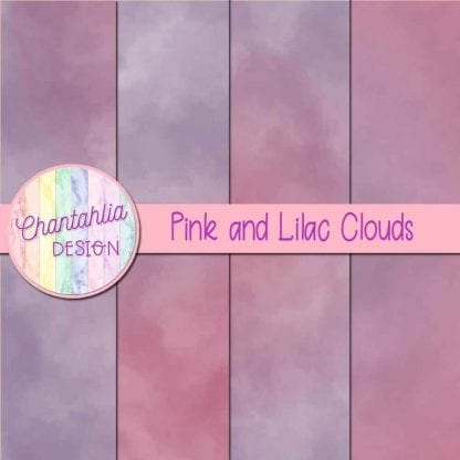 Free pink and lilac clouds digital papers