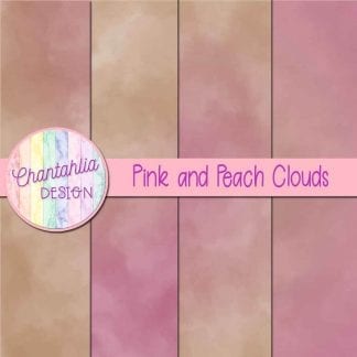 Free pink and peach clouds digital papers