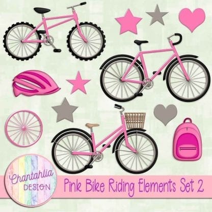 Free pink design elements in a Bike Riding theme