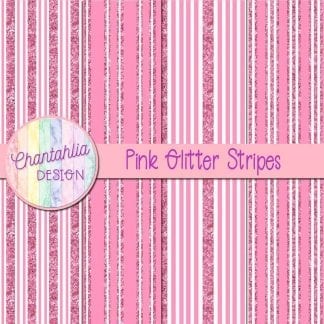 Free pink digital papers with glitter stripes designs