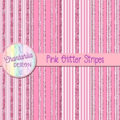 Free pink digital papers with glitter stripes designs