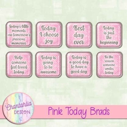 Free pink brads in a motivational today theme.
