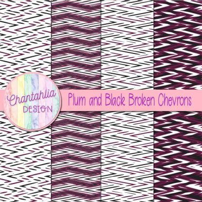 Free plum and black broken chevrons digital papers