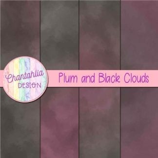 Free plum and black clouds digital papers