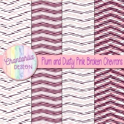 Free plum and dusty pink broken chevrons digital papers