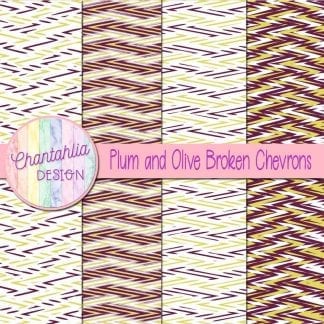 Free plum and olive broken chevrons digital papers