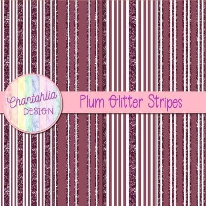 Free plum digital papers with glitter stripes designs