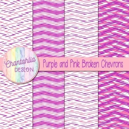 Free purple and pink broken chevrons digital papers