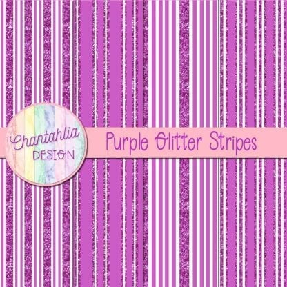 Free purple digital papers with glitter stripes designs