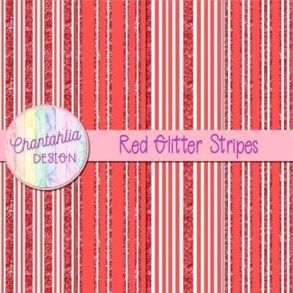 Free red digital papers with glitter stripes designs