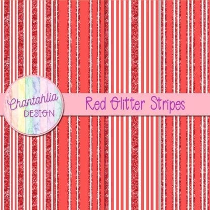 Free red digital papers with glitter stripes designs