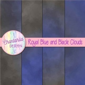 Free royal blue and black clouds digital papers