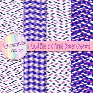 Free royal blue and purple broken chevrons digital papers
