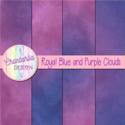 Free royal blue and purple clouds digital papers