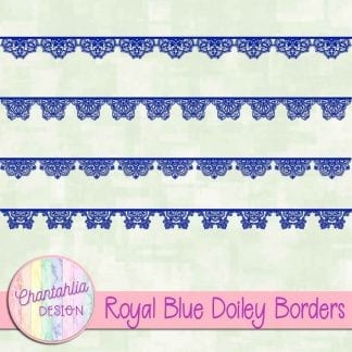 free royal blue doiley borders
