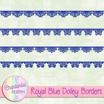 free royal blue doiley borders