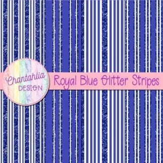 Free royal blue digital papers with glitter stripes designs