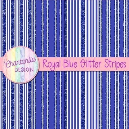 Free royal blue digital papers with glitter stripes designs
