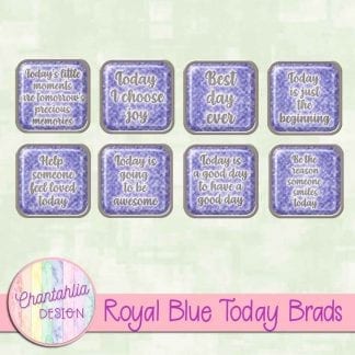 Free royal blue brads in a motivational today theme.