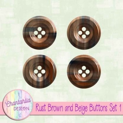 Free rust brown and beige buttons