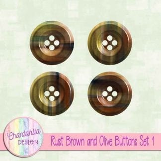 Free rust brown and olive buttons
