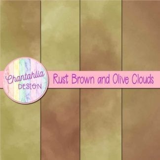 Free rust brown and olive clouds digital papers