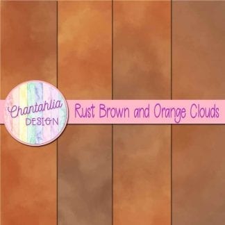 Free rust brown and orange clouds digital papers